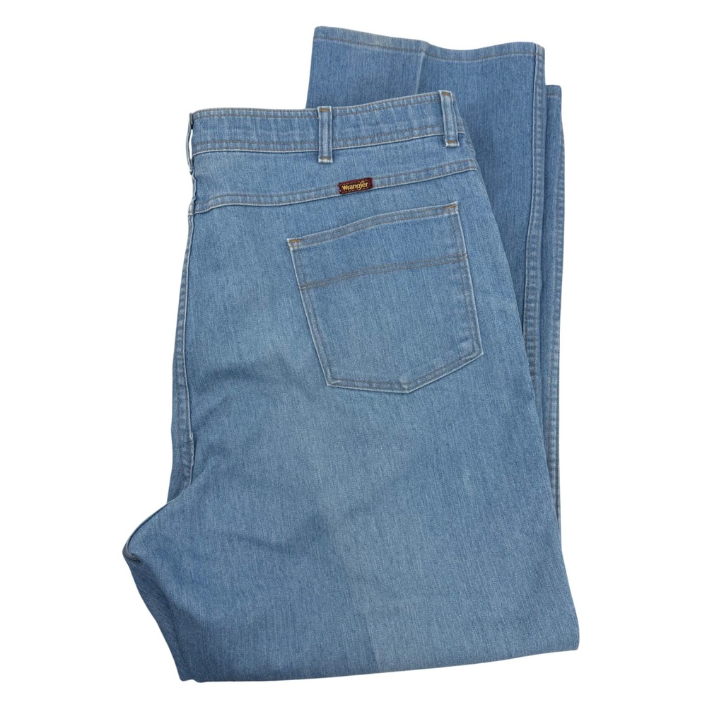 Vintage Wrangler Riata Mens Light Wash Straight Leg Western Denim Jeans 44x30‎